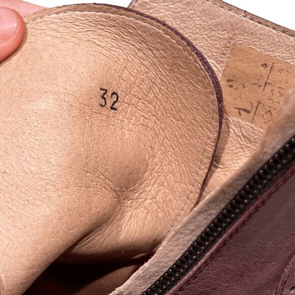 Pepe Peter Italian Leather Side-zip Ankle Moto Vintage Boots Size 32 US 13 - Picture 7 of 8